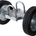 Heavy-Duty Steel Rolling Gate Wheel Carrier, 8" Rubber Wheels, Adjustable Steel U-Bolts, for Chain Link Gates or Metal Fence or Wooden Gate