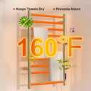 Heated Towel Racks for Bathroom, Wall Mounted Electric Towel Warmer Racks with Timer & Temperature Control, 10 Bar Stainless Steel Towel Heater for Bathroom (Round-Brushed Gold, 10 Bars)