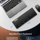 Foldable Keyboard and Mouse, Samsers Folding Bluetooth Keyboard Combo, 2.4G + BT5.0 x 2, Full-Size Portable Travel Keyboard & USB-C Rechargeable Wireless Mouse for iOS Android Windows Mac OS