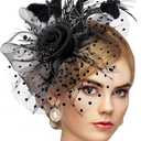 Zinniday Butterfly Derby Hat 2025 - Classic Tea Party Hats with Hair Clip, 1920s 50s Fascinators for Lady Woman