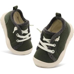 FEETCITY Toddler Boys Shoes Kids Slip on Sneakers Baby Walking Shoes Toddler Tennis Shoes DarkGreen 18