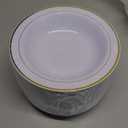 bUCLA 60 Pack Plastic Bowls with Gold Rim - 12 oz Plastic Soup Bowls Disposable for Wedding, Party, Gathering & Thanksgiving