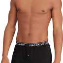POLO RALPH LAUREN Men's Classic Fit Cotton Knit Boxers, 3-Pack (Black, L)