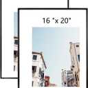 16x20 Aluminum Picture Frame - Plexiglass - Thin Edge - Black - 2 Packs - Wall Mounted - Hang Vertically & Horizontally