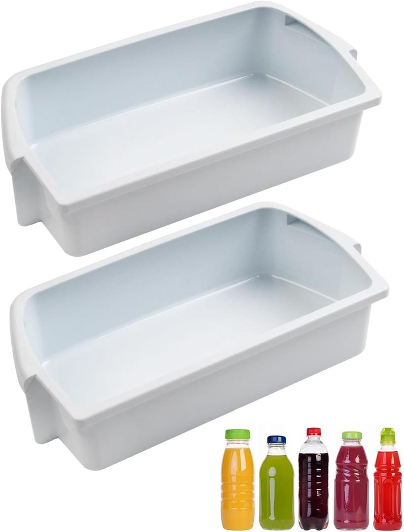 2PCS Refrigerator Door Shelf Bin Replace WP2204812 2204812 AP6006531 2195395 WRT311FZBM00 2200678 Compatible with Whirlpool Kenmore Models, Refrigerator Door Shelf Parts