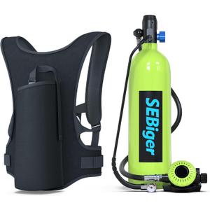 Mini Scuba Tank 1.9L Support Underwater Breathing Reusable Diving Tank Kit with DOT Certified Pony Bottle for Underwater Exploration/Entertainment