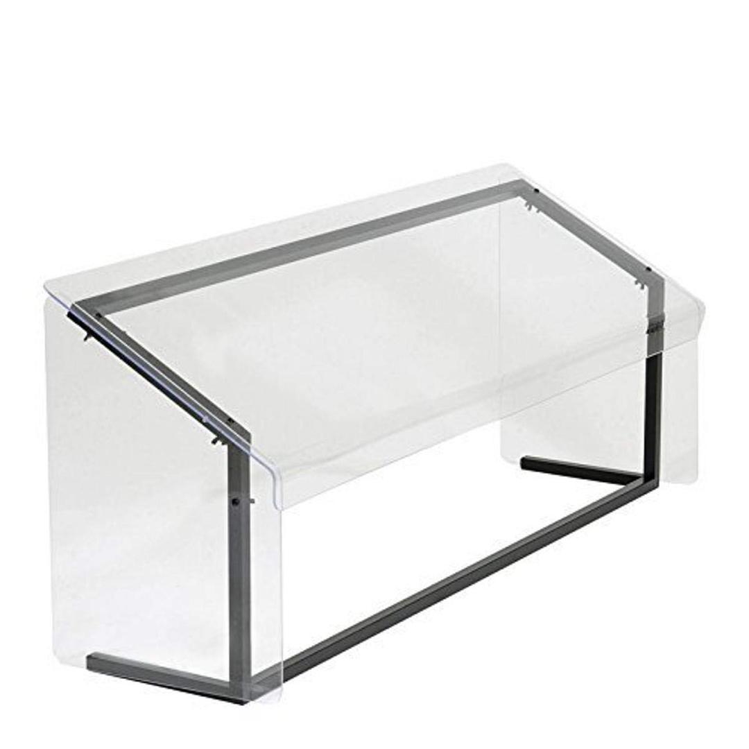Carlisle FoodService Products Buffet Bar Sneeze Guard with Aluminum Frame for Catering, Buffets, Restaurants, Plastic, 48 x 12.19 x 25.5 Inches, Black