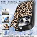 IYH for iPhone 15 Pro Case with 3 Interchangeable Magnetic Back Covers, Military-Grade Protection | Wireless Charging Compatible, Floral Pattern, Black