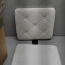 VECELO PU Leather Mid-Back Armless Vanity Chair Adjustable Height 360 Rolling Swivel for Home Office Work, White