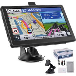 GPS Navigator for Car, Truck GPS with 7'' Touchscreen, Free Lifetime Updates, Car Navigation System with Turn-by-Turn Voice Guidance, Speed & Red Light Warning for All Cars (Black)