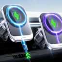 LISEN for MagSafe Car Mount Charger for iPhone 16, 15W Wireless Universal Vent Charger for iPhone 16 Car Accessories Magnetic Phone Holder Mount, Fits iPhone 16 Pro Max Plus Mini 16 15 14 13 Sliver (Silver)