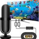 Indoor TV Antenna for Smart TV, Digital TV Antenna for TV Without Cable, Support 360 Reception 4K/8K/1080p for Free Local Channels, with Strong Magnetic Base. (Black, MC80)