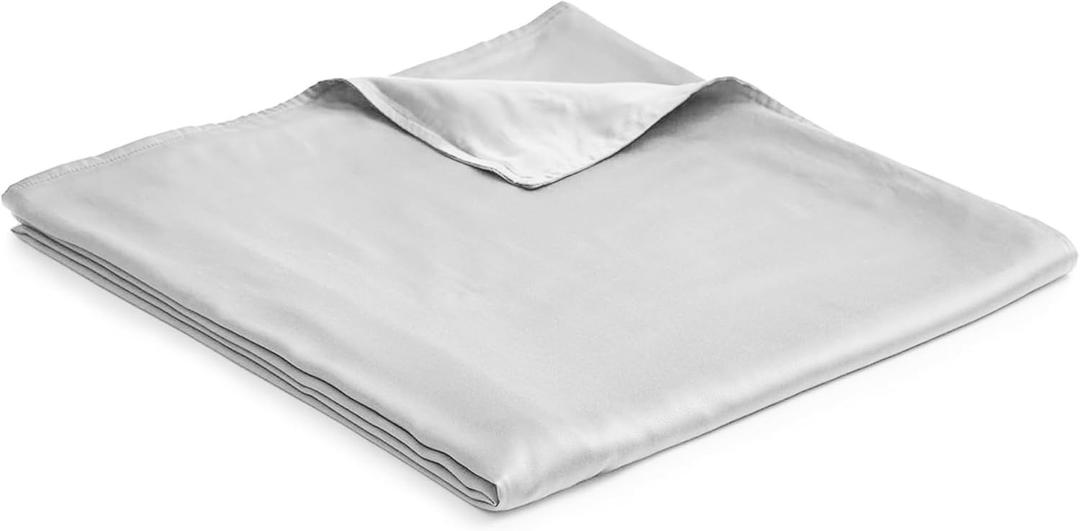 YnM Cooling Duvet Cover for Weighted Blankets (41''x60'') - Light Grey Print