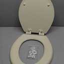 HIGHCRAFT Premium Round Toilet Seat with Slow-Close Design, Adjustable Hinges & Quick Removal Mechanism - Molded Wood Toilet Seat - Fits Standard Round Toilets - Toilet Seat in Bone/Beige