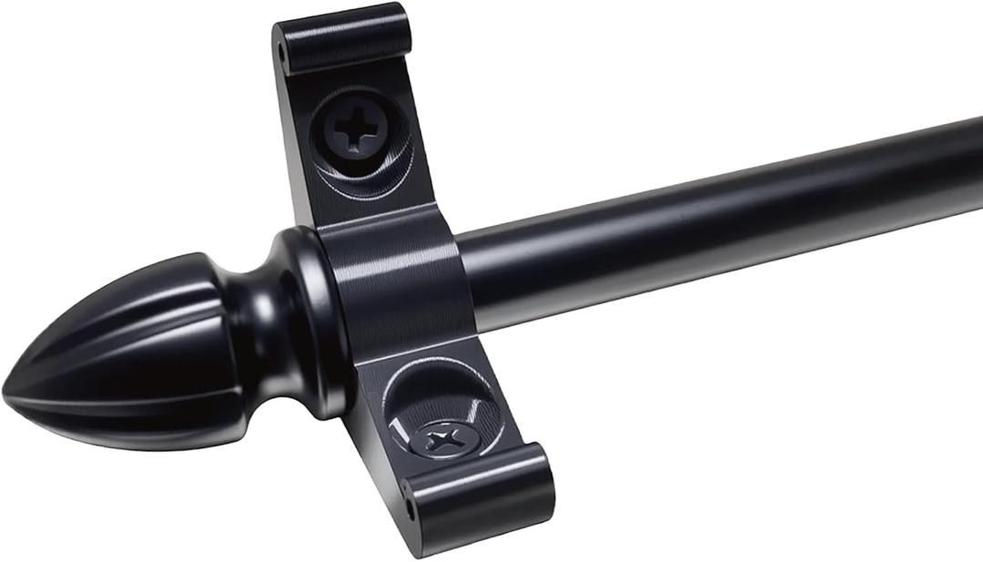 10-Pack 35.4" Black Stair Rods | Heavy Duty, Mounting Hardware Included, Decorative, For Carpet Treads and Runners