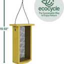 Finch Fare Recycled Plastic Thistle Mesh Bird Feeder for Wild Birds and Outdoor Décor, Dual-Sided Feeding & Removable Mesh Panels, 1.375 Quart Capacity, Yellow