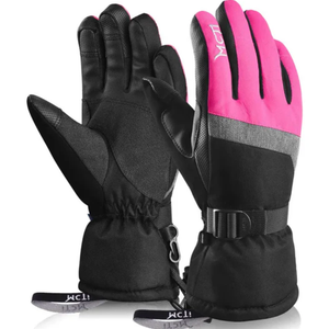 MCTi Ski Gloves,Winter Waterproof Snowboard Snow 3M Thinsulate Warm Touchscreen Cold Weather Women Gloves Wrist Leashes (Size S)