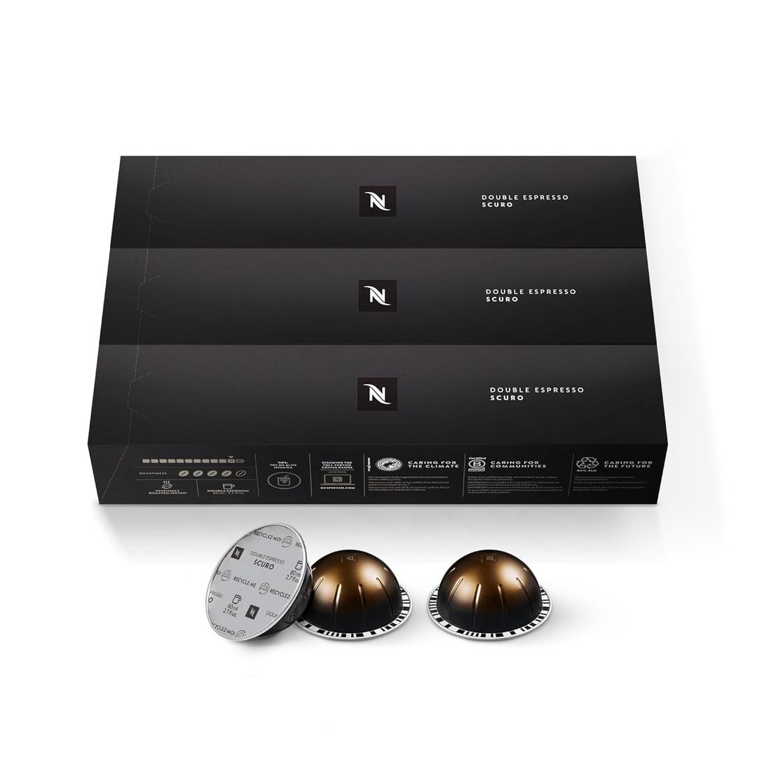 Nespresso Capsules Vertuo, Double Espresso Scuro, Dark Roast Espresso Coffee, 30-Count Coffee Pods, Brews 2.7oz., Best By 05/31/2026