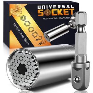 Stocking Stuffers for Men Super Universal Socket Tools Gifts for Men, Grip Set with Power Drill Adapter Cool Stuff Gadgets Present Ideas Gifts for Dad Husband Him Adults Mens Gifts Christmas for Women