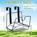 Frienda Garden Hose Holder with Storage Basket Heavy Duty Wall Mount Hose Hanger Metal Water Hoses Holder Fence Storage Organizer Nails for Extension Cords Outdoor Garden Yard(Movable Type,Black)