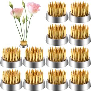 WUWEOT 12 Pack Flower Frog Holder, Kenzans Round Flower Arranger Mini Frog Floral Frog Pins, 0.9 Inch Flower Pin Holder Fixed Tools for Small Vase Ikebana Decoration Supplies