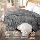 Bedsure GentleSoft Frost Gray Fleece Blanket for Couch - Cozy Soft Blankets for Women, Cute Small Throws for Girls, 108x90 Inches