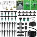 Leak-Proof Drip Irrigation Kit,Quick Connect Irrigation System,2025 New Lock Barbed Garden Watering System with 1/4 inch 1/2 inch Irrigation Tubing Hose for Garden,Raised Garden Bed, Lawn