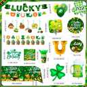 10 Guests St Patricks Party Tableware, 117pcs St. Patricks Day Party Supplies Set Including St Patricks Party Plates Tablecloth Napkins Balloons etc St. Patrick's Party Decorations