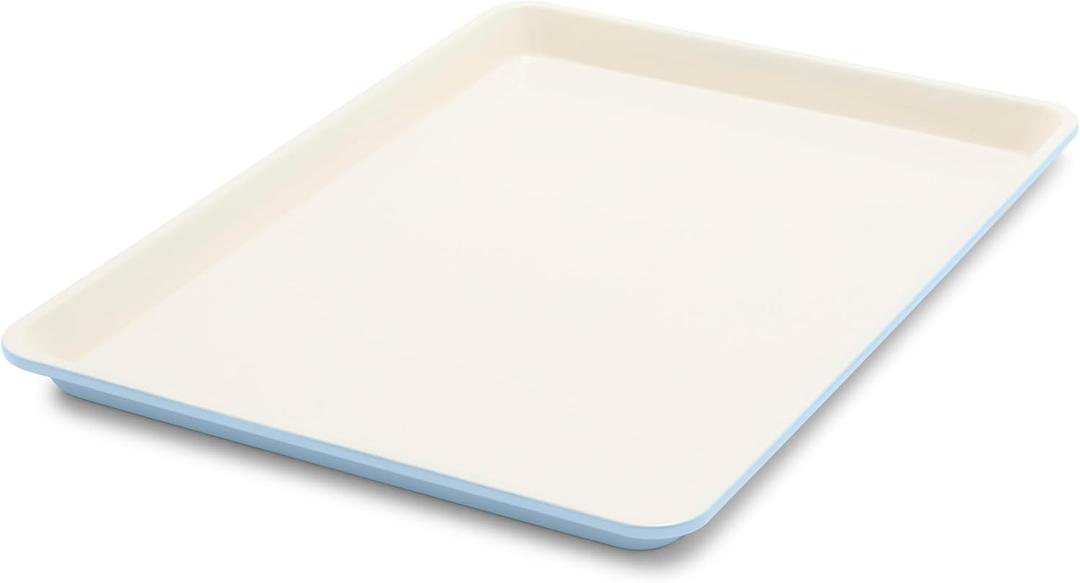 GreenLife Bakeware 18 x 13 Half Cookie Sheet Baking Pan, Non-Toxic PFAS-Free Healthy Ceramic Nonstick, Oven Safe to 450F, Easy Release, Even Heating, Easy Clean, Blue Haze (18" x 13" Half Baking Sheet)