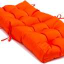 QILLOWAY Outdoor Seat/Back Chair Cushion Tufted Pillow, Spring/Summer Seasonal Replacement Cushions. (Orange), Set Of 1