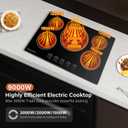 30 Inch Built-in Electric Cooktop with Expandable Triple Ring Burners, 5 Burner 9000W Ceramic Stove Top - Easy Knob Controls & Residual Heat Indicator (220-240V Hardwired)