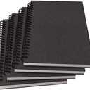 Notebook Spiral Journal Lined, A5, 100gsm Thick Paper & Hard Kraft Cover, 60 Sheets (120 Pages), 8.4" x 6", Gray, 4 Pack