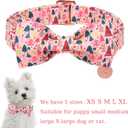 Christmas Dog Collar with Bow Tie, Pink Christmas Tree Collars for Dogs, Adjustable Pet Collar with Cute Xmas Tree Pendant, Winter Dog Accessories for Small Medium Large Dogs M
