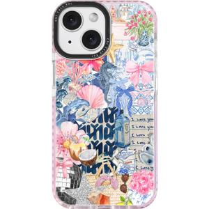 for iPhone 14 Plus Case, Coastal Romantic Y2K Design with Military-Grade Drop Protection, Romantic Ocean Theme Ocean Theme TPU Cover with 1.5mm Camera Protection for Women Girls