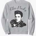 Elvis Presley Official Script Sweatshirt Size 2XL, Gray