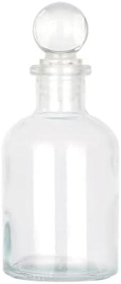 Magic Season Decorative Glass Bottle - 5 fl oz. Round Bottle (1 Set w/Glass Stopper)