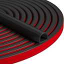 20FT Weather Stripping Door Seal - Self Adhesive Weather Insulation Strip Weatherstripping Silicone D Shaped Seal Strip Door Frame Gap Filler/Window Soundproofing