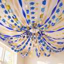 TaoBary Graduation Decorations 2026 Blue and Gold Grad Party Decoration Includes 42ft Graduation Cap Banner Star Garland 328ft Blue Gold Streamers 400pcs Glitter Paper Chain for Class of 2026 Decor