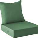 Outdoor Cushions for Patio Furniture,Outdoor Seat Cushion Set 24 x 24 x 5.75 Inch,Waterproof & Fade Resistant Outdoor Chair Cushions,Deep Patio Chair Cushion with Removable Cover, Forest Green