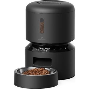 PETLIBRO Automatic Cat Feeder, Automatic Cat Food Dispenser with Freshness Preservation, Timed Pet Feeders for Dry Food, Up to 50 Portions 6 Meals Per Day, Granary Pet Feeder for Cats Dogs (3L-Basic, Black)