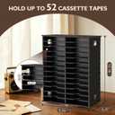 Rotating Cassette Tape Storage Holder, 52 Slot Cassettes Organizer Rack, Audio Cassette Tape Display Shelf, Ideal Gift for Cassettes Collectors, Black