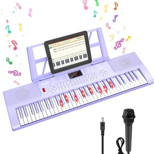 Piano Keyboard, 61 Key Upgrade Kids Pianos Music Toy with Light-up Keys & Pro Teaching Modes, Dual Speaker, 70 Demos,100 Tones, 100 Rhythms Perfect Christmas/Birthday Gift for Kids (Purple) Piano Keyboard, 61 Key Upgrade Kids Pianos Music Toy with Light-up Keys & Pro Teaching Modes, Dual Speaker, 70 Demos,100 Tones, 100 Rhythms Perfect Christmas/Birthday Gift for Kids (Purple)