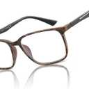 BLUEMOKY Blue Light Reading Glasses for MenSport Square Frame Readers, Anti Glare Computer Glasses, C02 Tortoise, 4 x