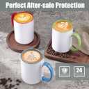 TANGLONG Sublimation Mugs 15 oz Set of 12 Sublimation Blank with Box Bulk Coffee Mugs Coffee Cups Tazas Para Sublimar 6 Assorted Colors