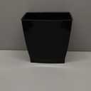 iDesign Small Plastic Bathroom Trash Can, Slim Rectangle Garbage Bin for Bedroom, Office, Dorm, Black