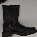 RIDETECS Mens 13in Harness Straps Heavy Duty Oiled Leather Motorcycle Boots, Black - Waterproof, Soft Toe, and Heel Motocross Boots For Men (11.5 Wide)