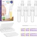 Nuliie Colostrum Collector Kit 7 mL/6 pcs, Leakproof, Reusable Breast Milk Collector, Heat & Freezer Resistant, BPA-Free, With Cotton Cloth Wipe, Storage Case, Cleaning Brush - Ready-to-Use for Newborns