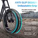 Hycline Ebike Replacement Fat Tire: 20x4.0/26x4.0 Inch Heavy Duty Folding Electric Fat Tires, All-Terrain High-Density Bicycle Tires for Street or Trail Riding