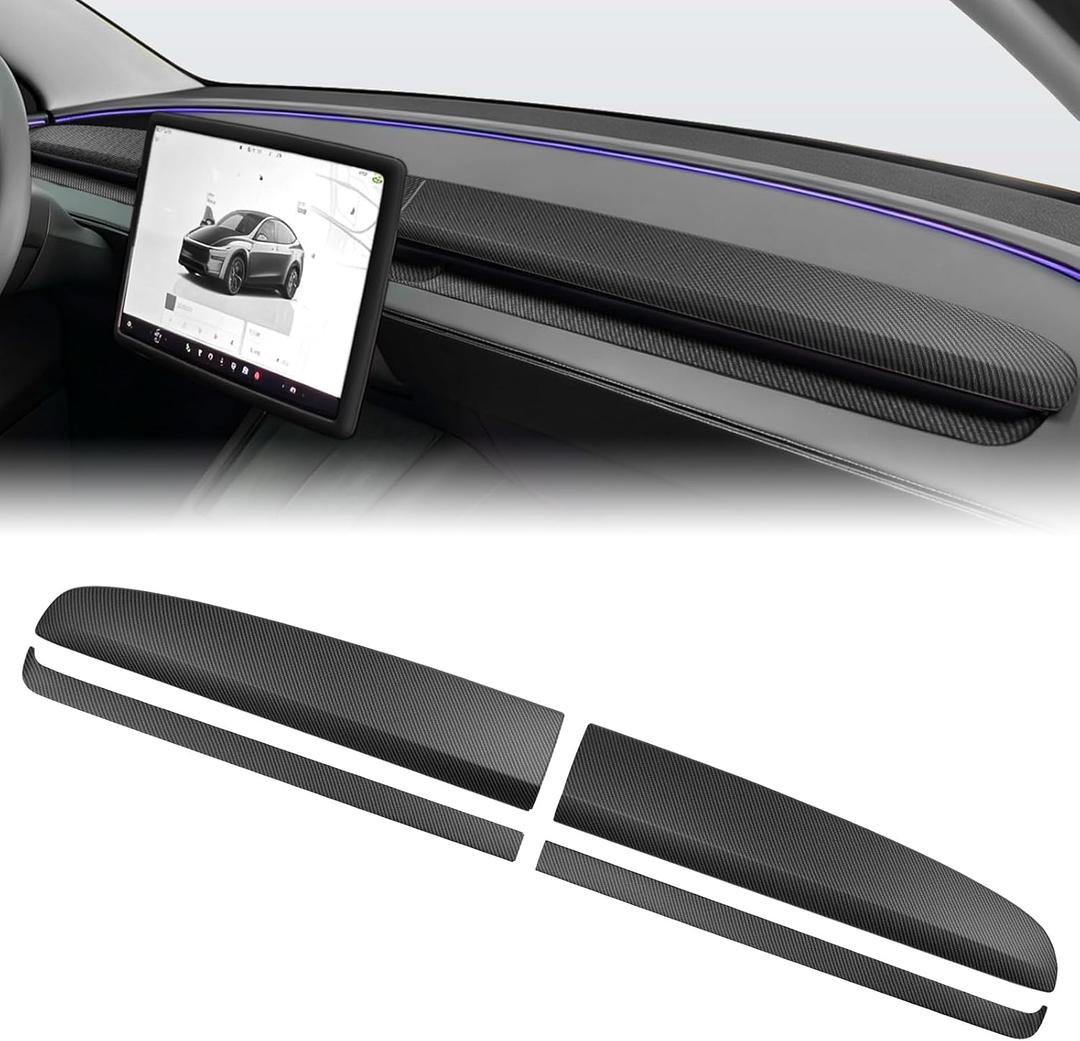 for Tesla Model Y & 3 Dashboard Cover Trim (Matte Carbon Fiber Pattern)