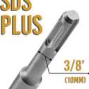 SDS-Plus Chisel Set 3pc for Concrete, Rock, Mansory, Brick, Stone - Tile, Self-Sharpening Flat and Point Steel Chisels for Rotary Hammer Drill - with Storage Case - MUZAGUI